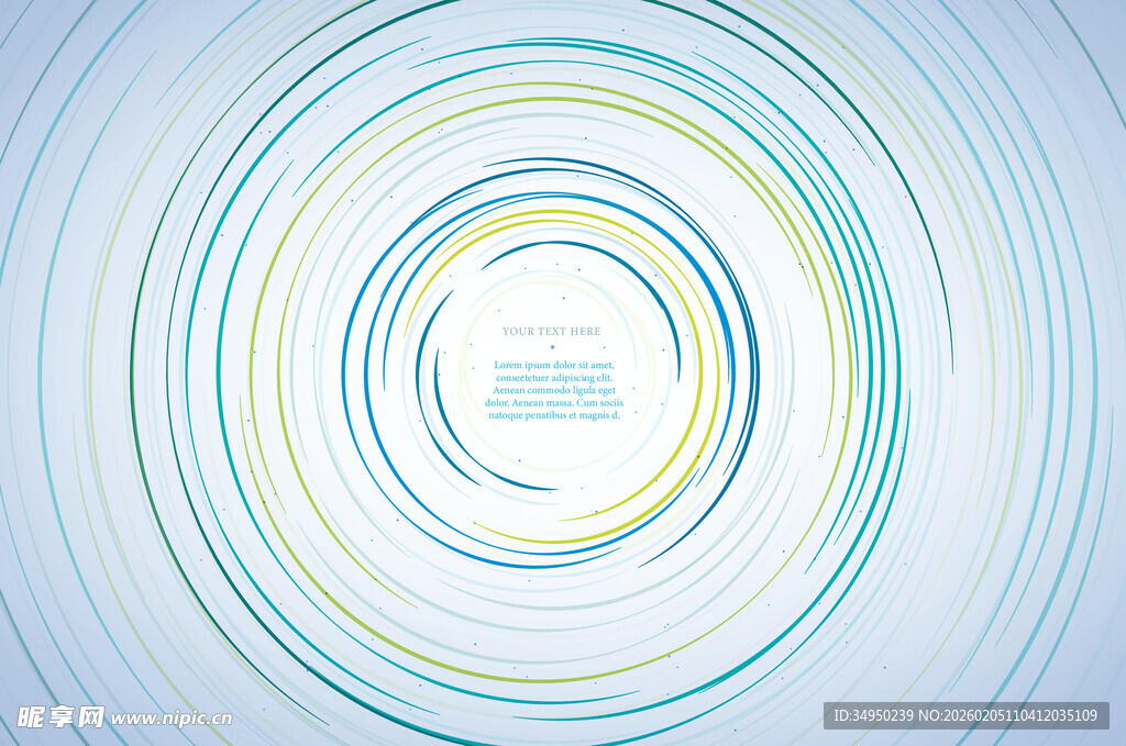 蓝黄渐变环形抽象背景图
