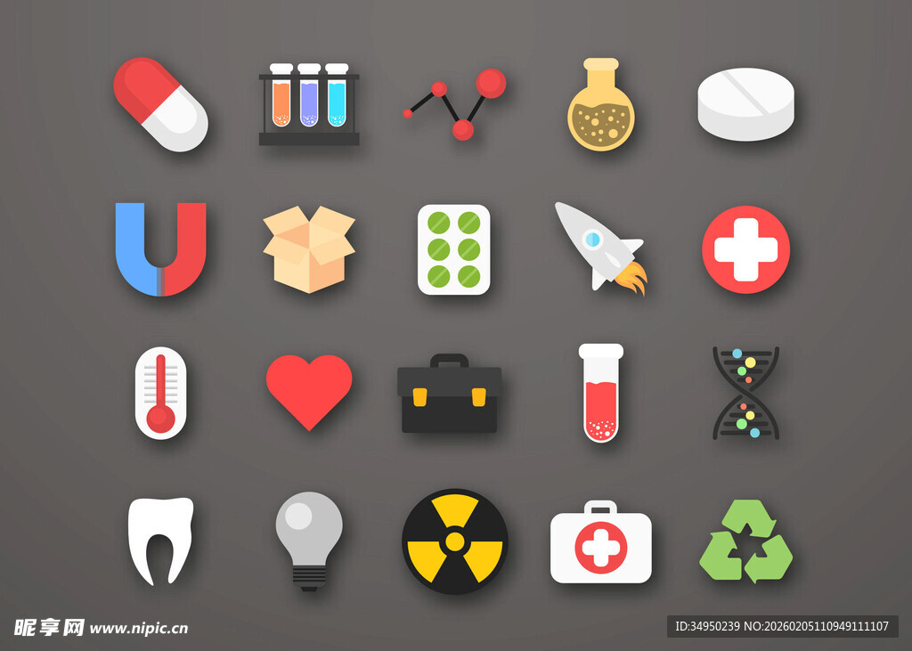 医疗与健康相关图标集合