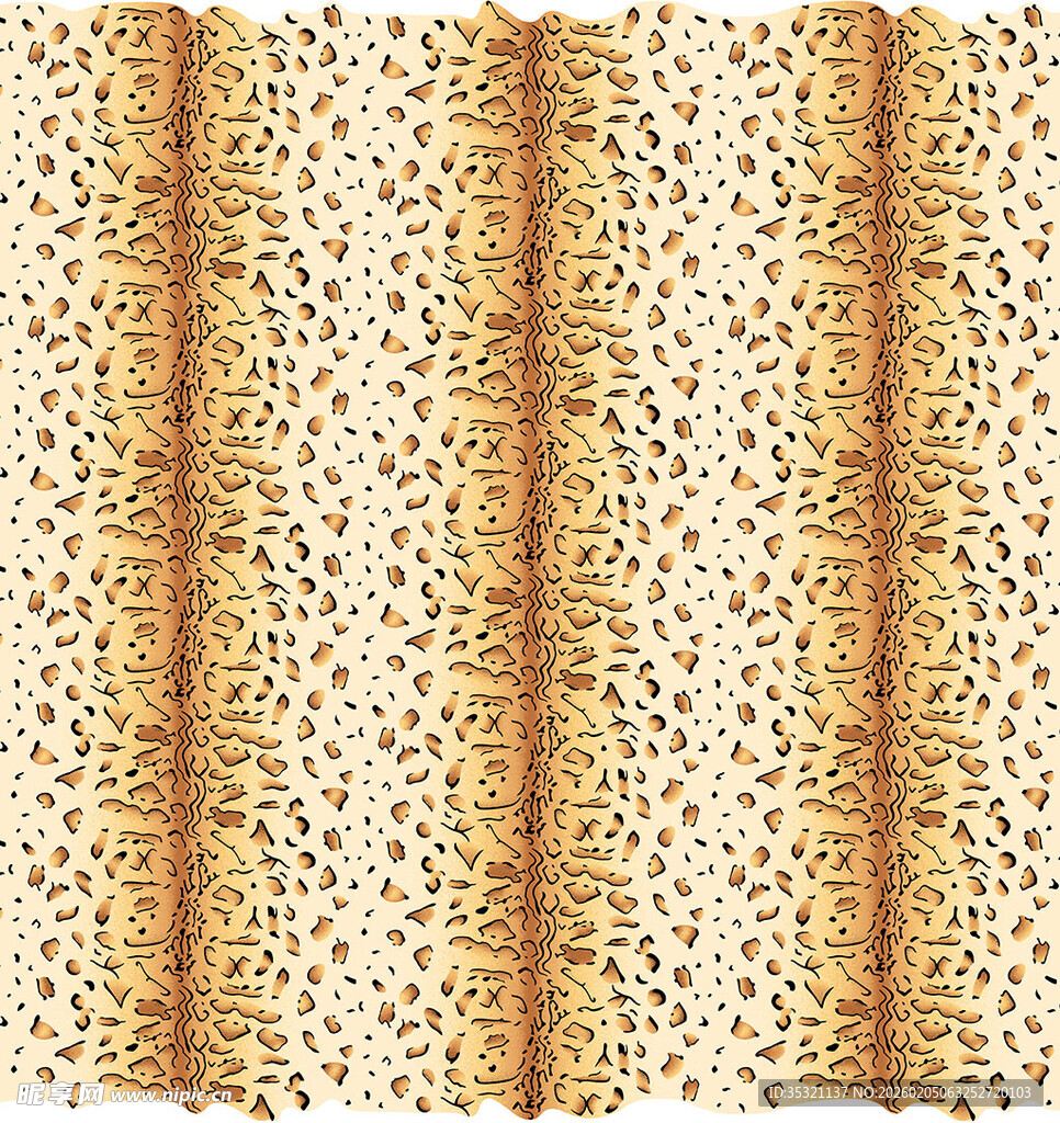 金色豹纹纹理连续图案