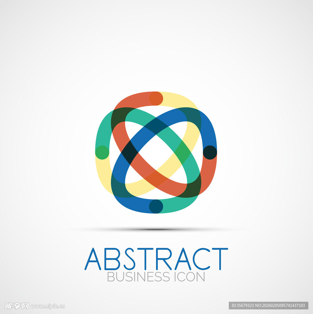 抽象多彩环形标志设计