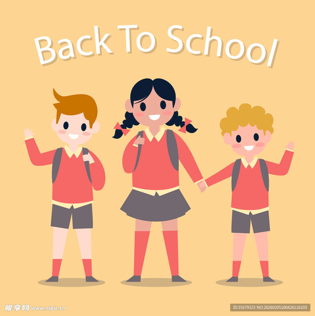 背着书包的小朋友