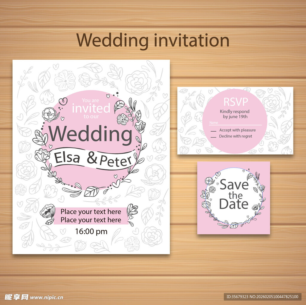 浪漫婚礼邀请函设计模板