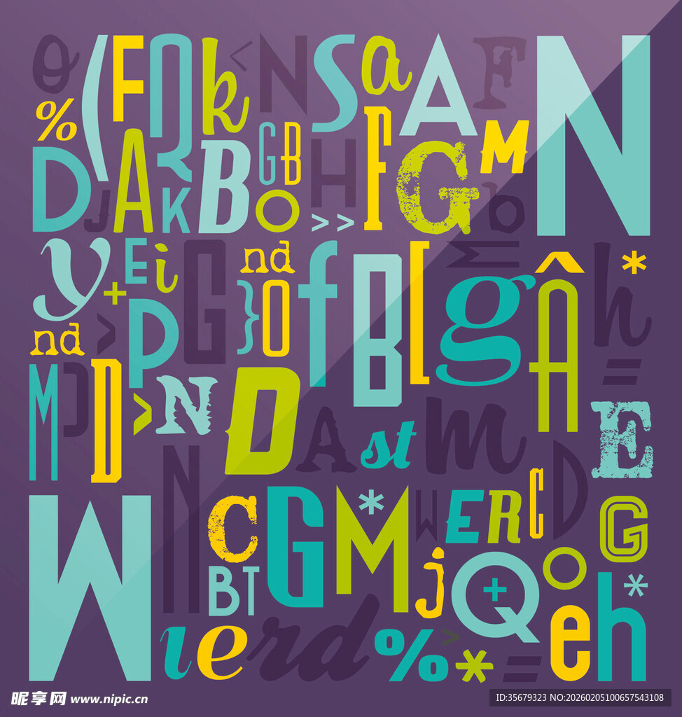 多彩字母组合图案