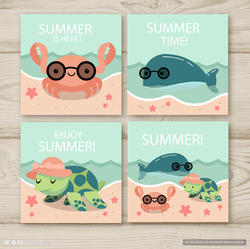 夏日海洋动物插画组图