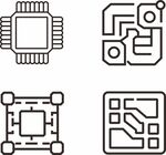 电路芯片矢量图