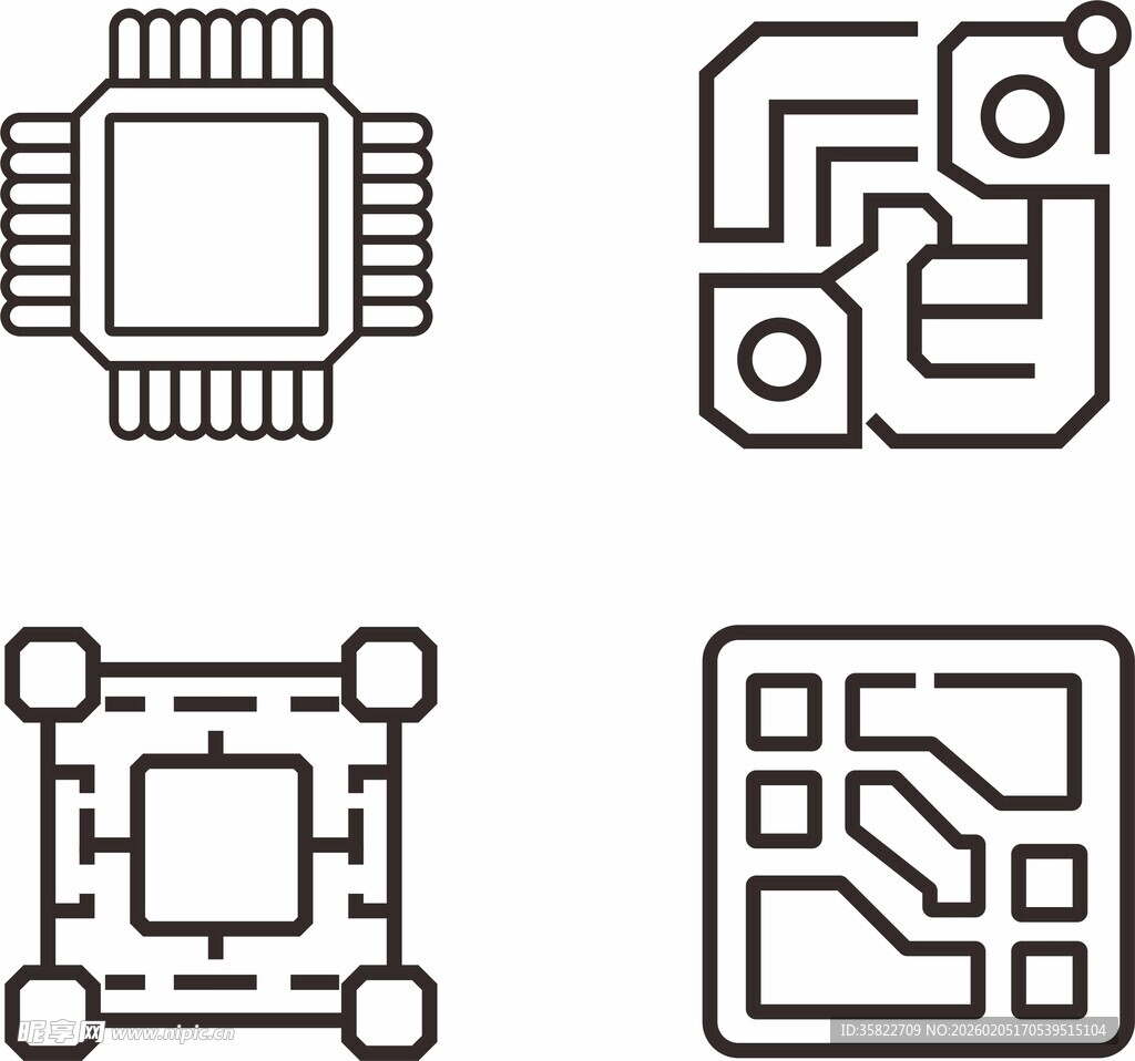 电路芯片矢量图