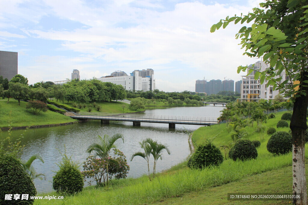 广医城市河畔风光美景
