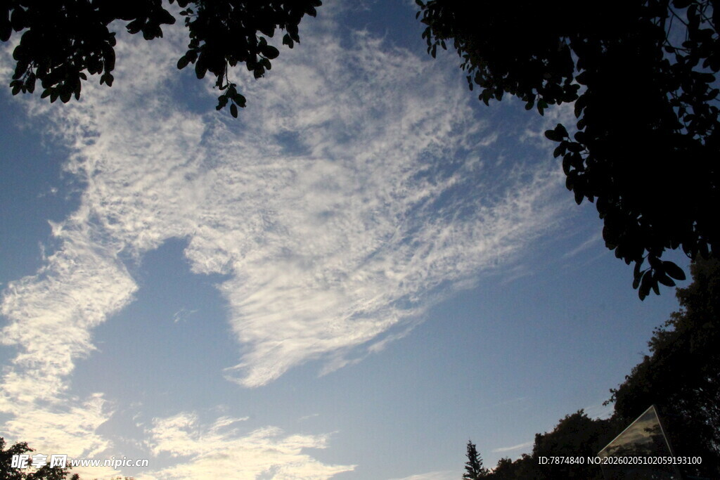 蓝天间的梦幻云朵
