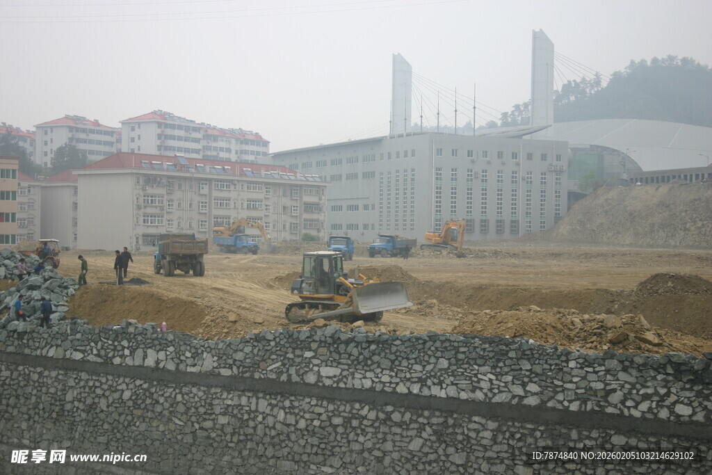 建筑工地施工场景