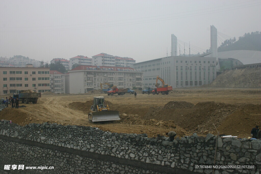 城市工地施工场景