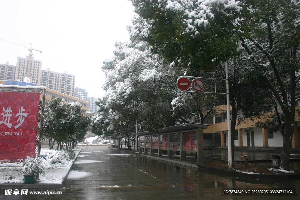 雨后城市街道景象
