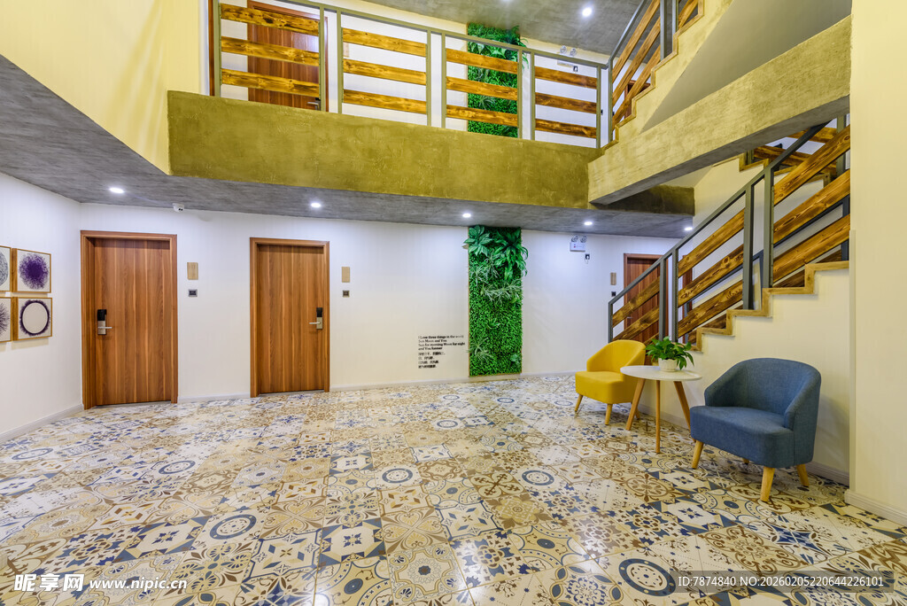 三亚现代风格复式楼客厅空间