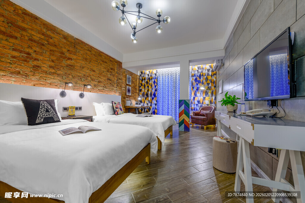 三亚温馨舒适的现代风卧室空间