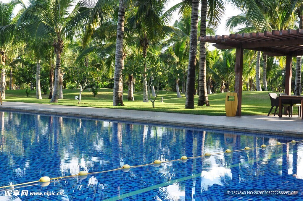 三亚热带风情泳池美景