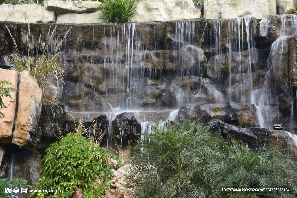 三亚自然风园林瀑布景观