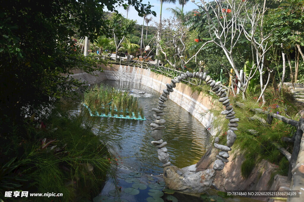 三亚林间清幽小河景观