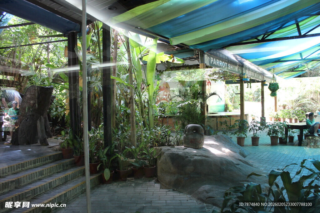 三亚户外绿植环绕的休闲空间