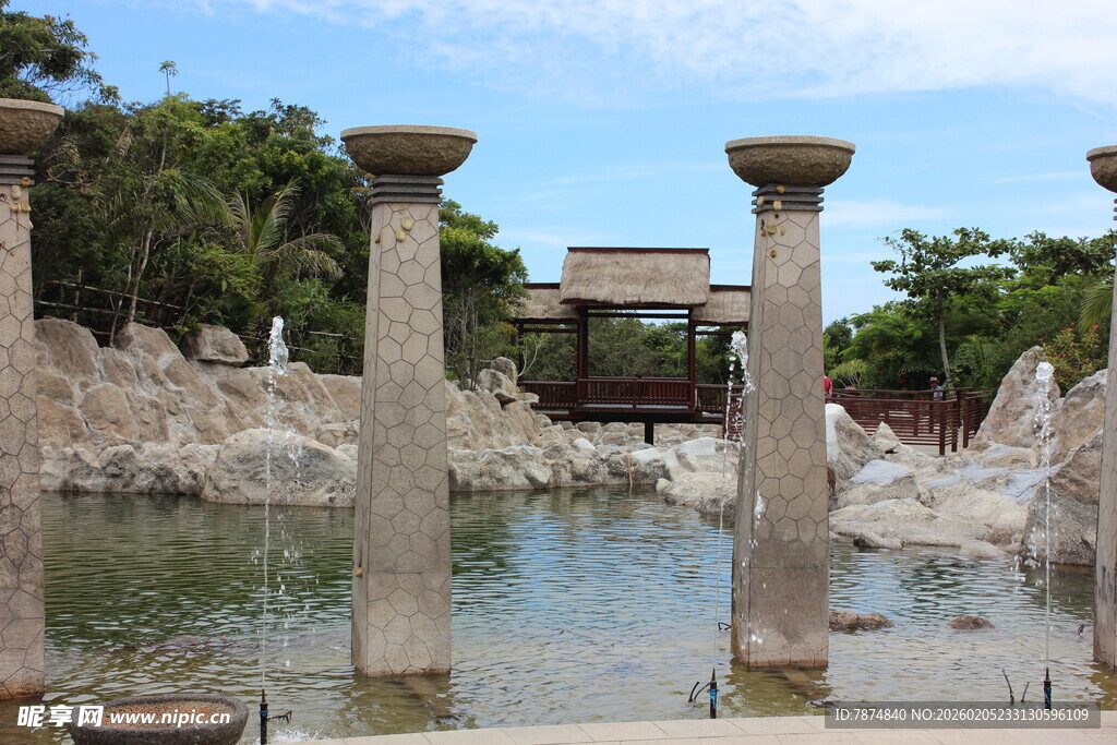三亚古典水景景观建筑