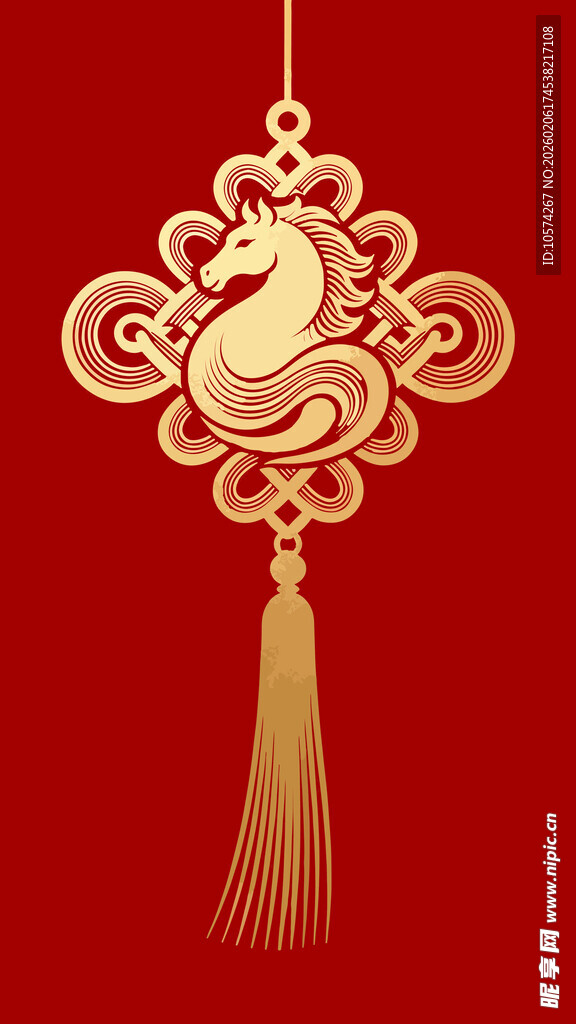 金色中式马挂饰