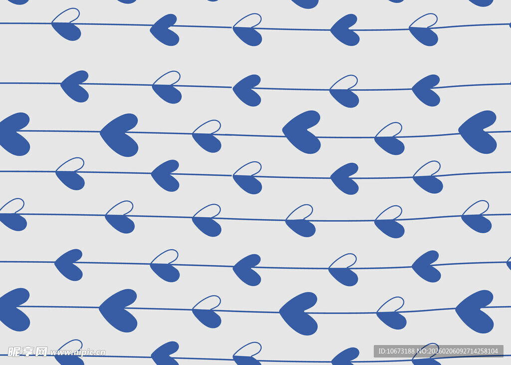 蓝心锁链图案背景纹理