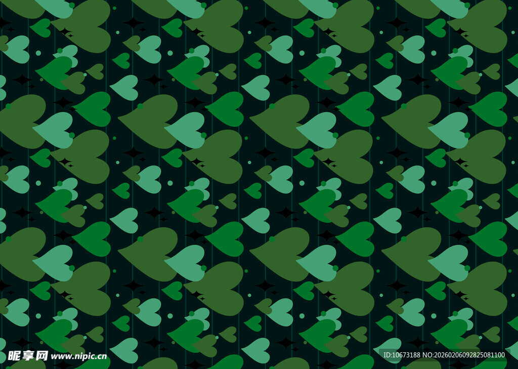 绿色心形图案背景纹理