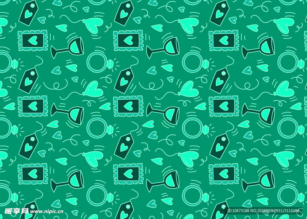 绿色科技元素无缝图案