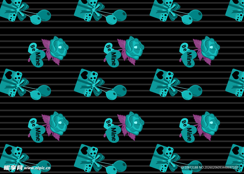 卡通大象条纹背景图案