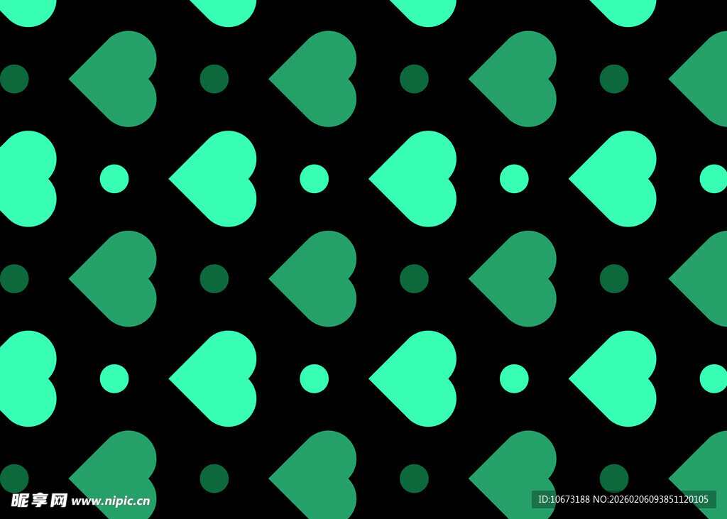 绿色心形图案背景纹理