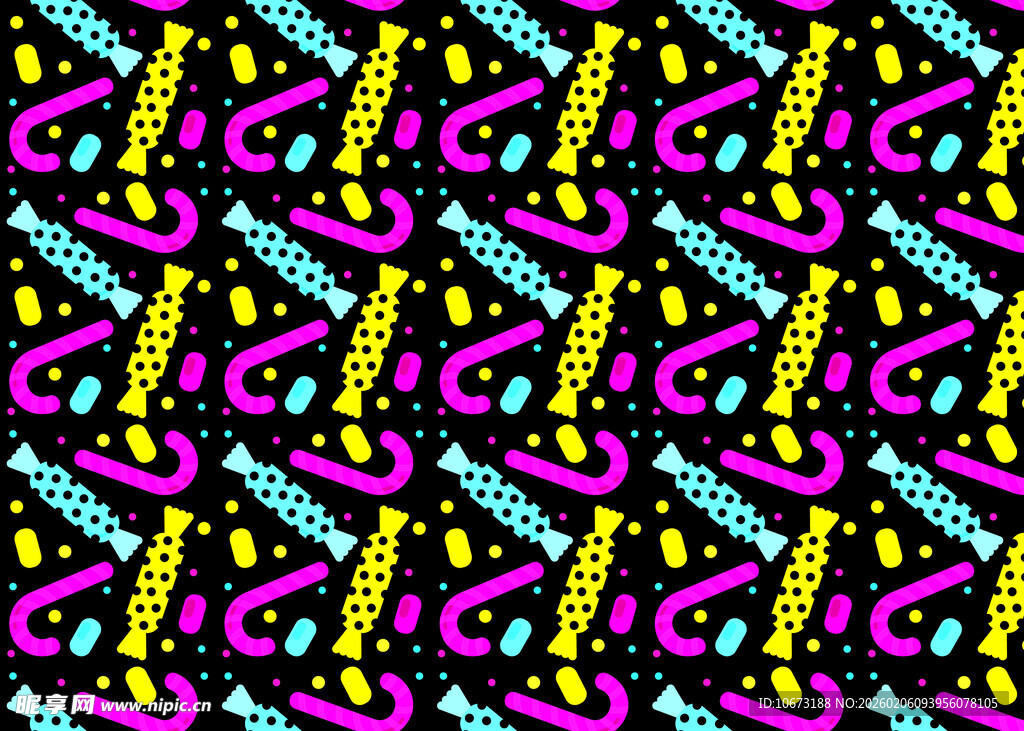 多彩几何链条图案设计