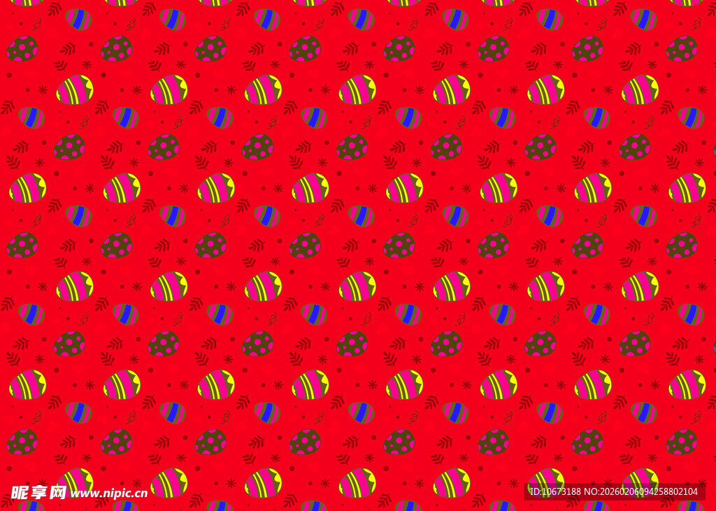 红色底纹多彩图案纹理