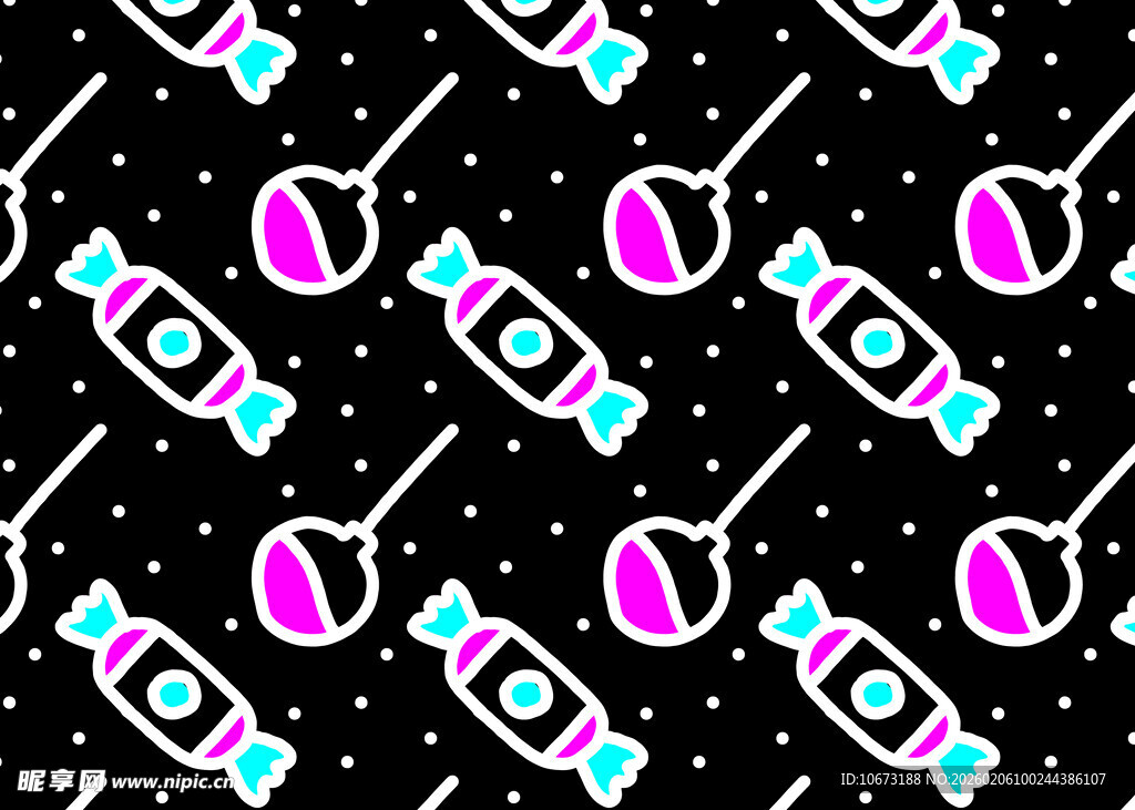 糖果图案无缝背景设计