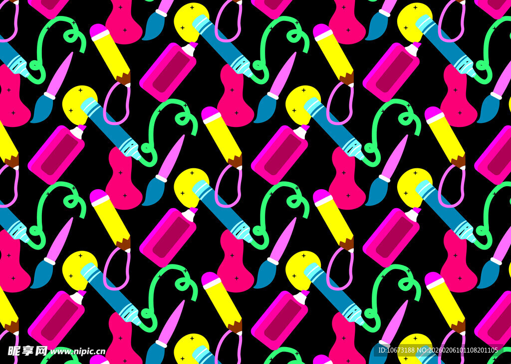 多彩乐器图案背景设计