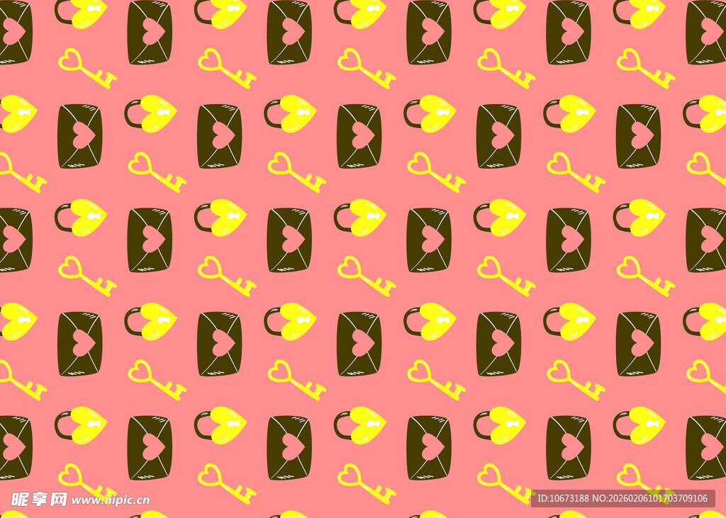 粉色背景字母图案设计