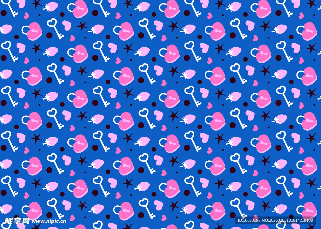 蓝色底粉色图案花卉纹理