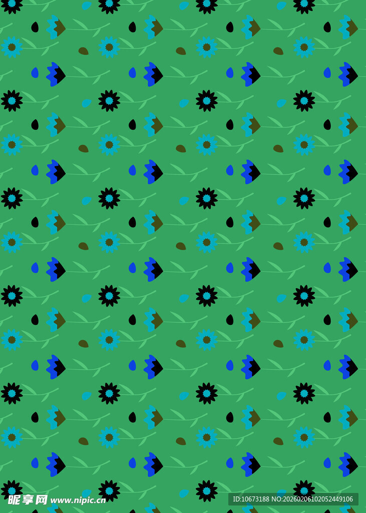 绿底多彩圆点图案背景