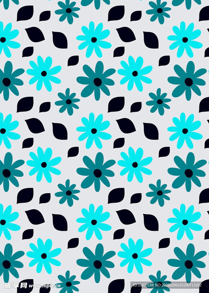 蓝黑花朵图案背景