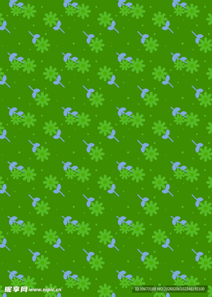 绿色花卉图案背景纹理