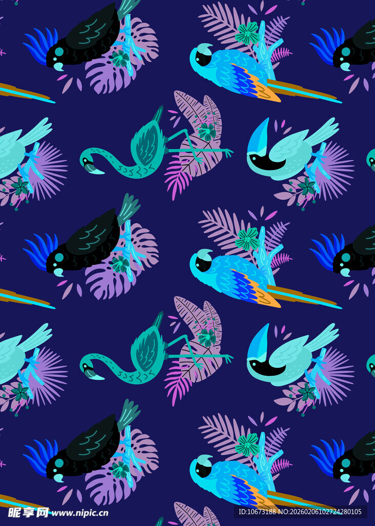 梦幻海洋生物图案设计