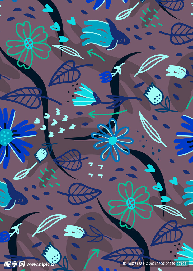 抽象花卉图案背景纹理