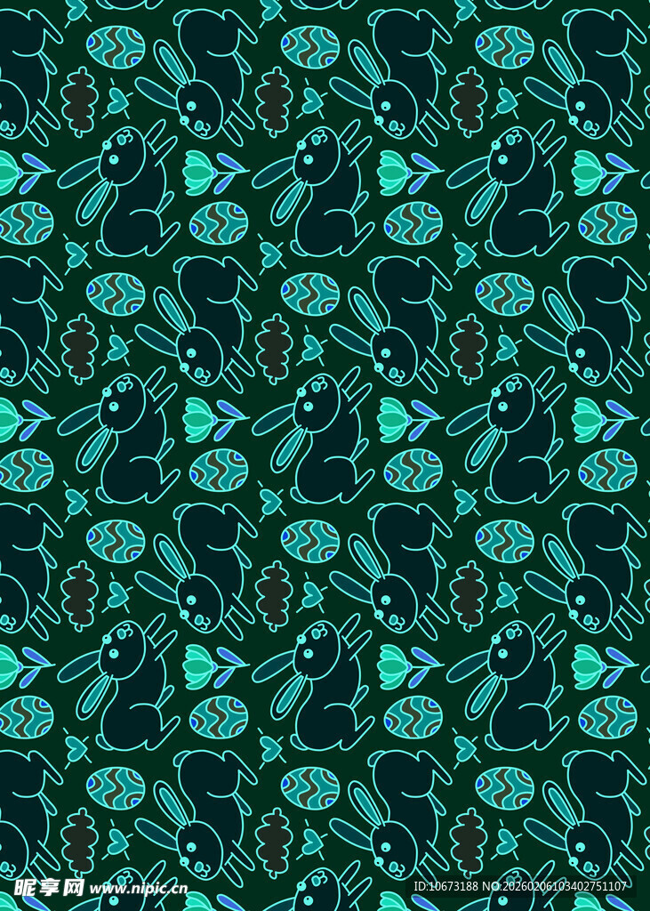 绿色几何图案无缝背景图