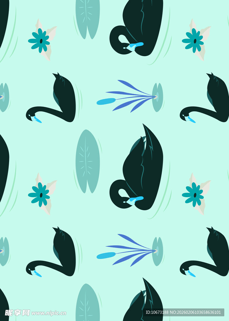 清新海洋风无缝图案设计