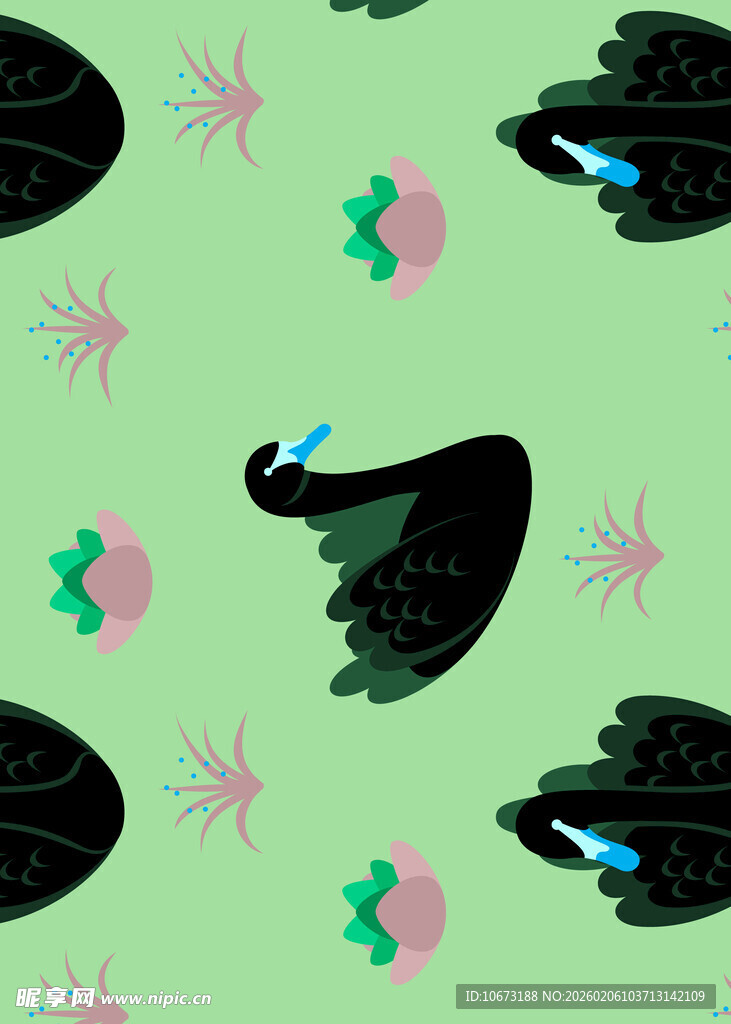 绿色背景的抽象图案设计