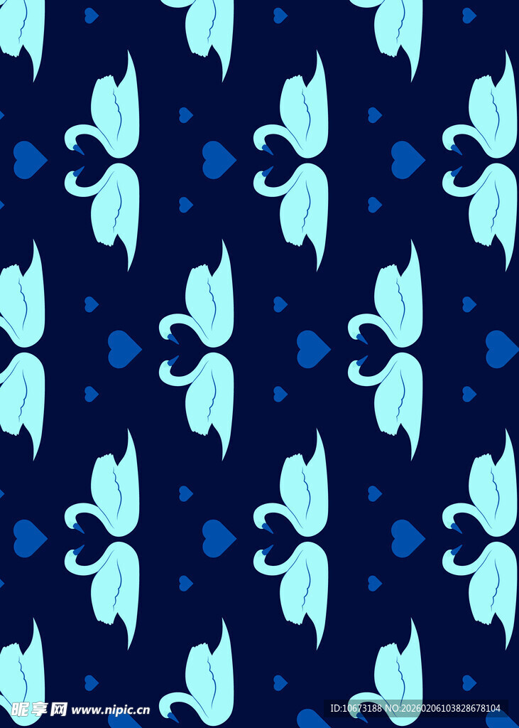 蓝色蝴蝶花卉图案背景