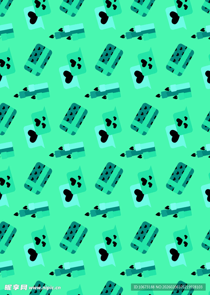 绿色卡通图案背景纹理