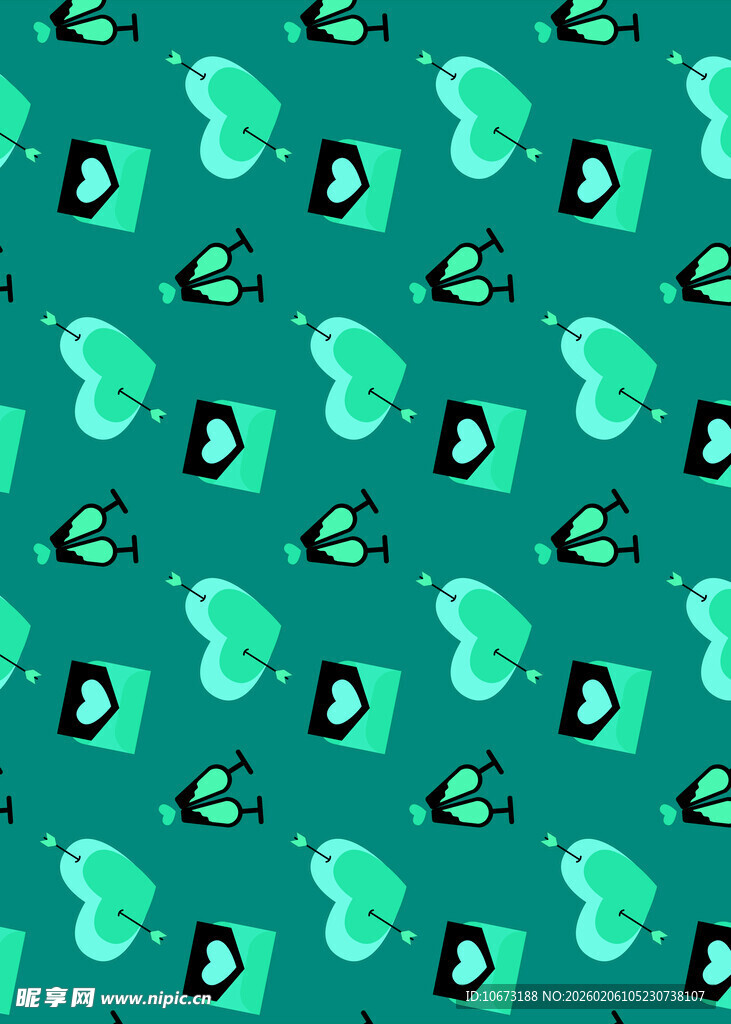 绿色蝴蝶字母图案背景