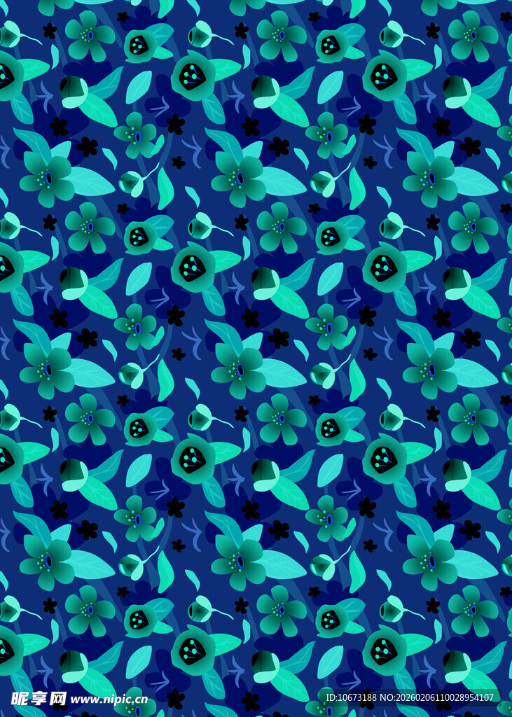 蓝绿色调几何图案纹理