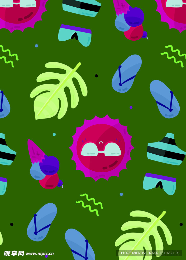 夏日热带风图案设计元素