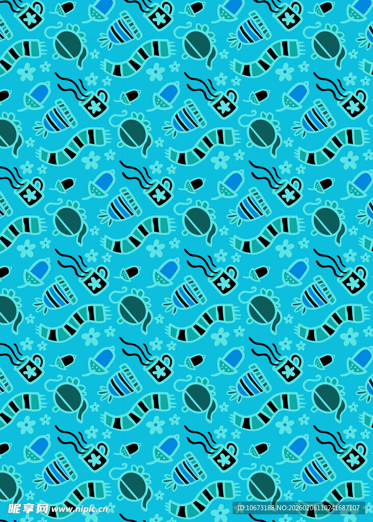 蓝色几何图案无缝背景