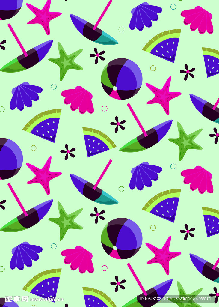 夏日缤纷图案背景