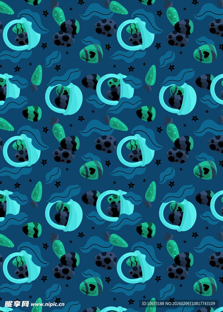 蓝底牛油果图案纹理背景